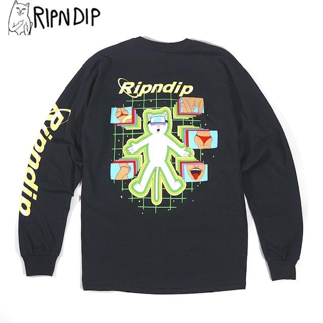 RIPNDIP VR Nerm ロングTシャツ ロンT 長袖 リップンディップ バックプリント 袖ロゴ 海外 レア 希少 送料無料 | RIPNDIP