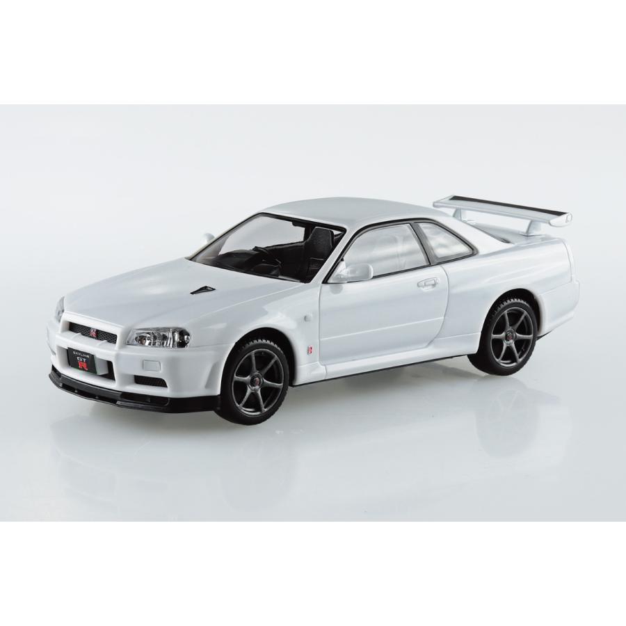 アオシマ 楽プラ スナップキット No.12-WH ニッサン R34 スカイライン GT-R (ホワイト) 1/32 プラモデル | 青島文化教材社 | 01