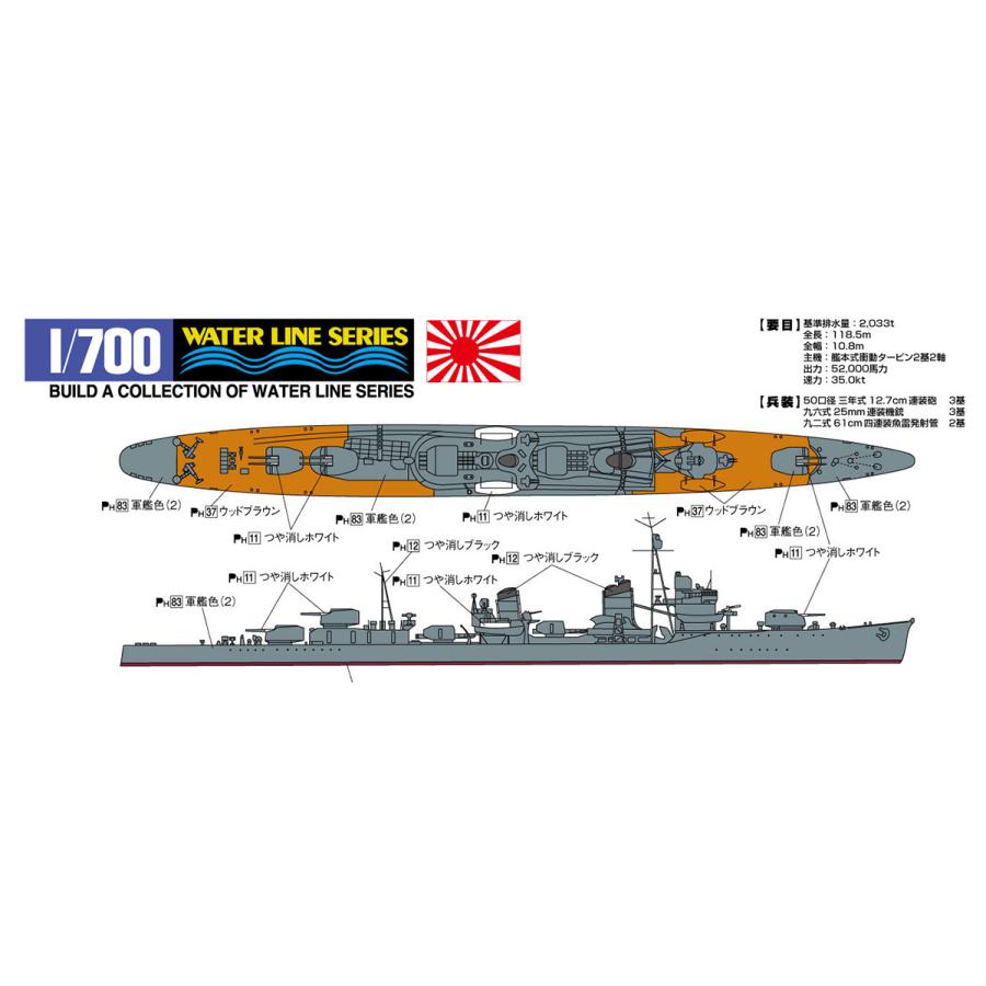 日本海軍 駆逐艦 浜風1942 (はまかぜ) 1/700 ウォーターライン No.446 プラモデル｜aoshima-bk｜04