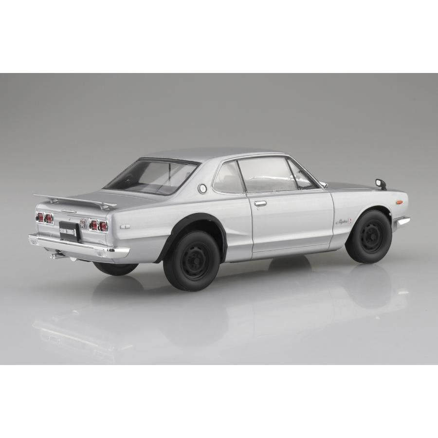 [予約2024年6月発送予定]KPGC10 スカイラインHT 2000GT-R 1970 シルバー 楽プラ スナップカー No.01-SI プラモデル｜aoshima-bk｜02