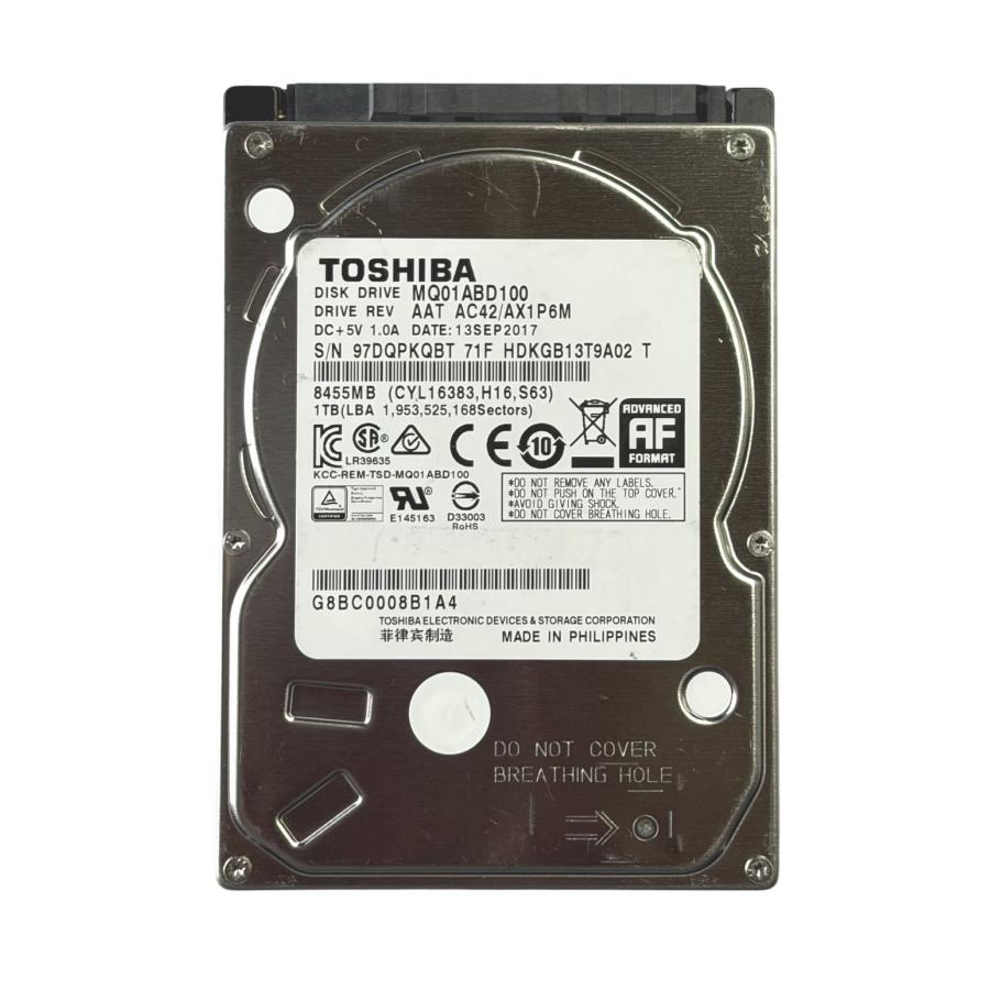 中古 TOSHIBA MQ01ABD100 1TB 2.5インチSATA HDD TOSHIBA（東芝） 中古 TOSHIBA MQ01ABD100 2.5インチHDD(9.5mm) 1TB