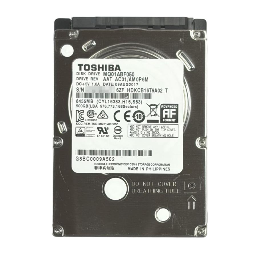 TOSHIBA（東芝） 中古 TOSHIBA MQ01ABF050 2.5インチHDD(7mm) 500GB