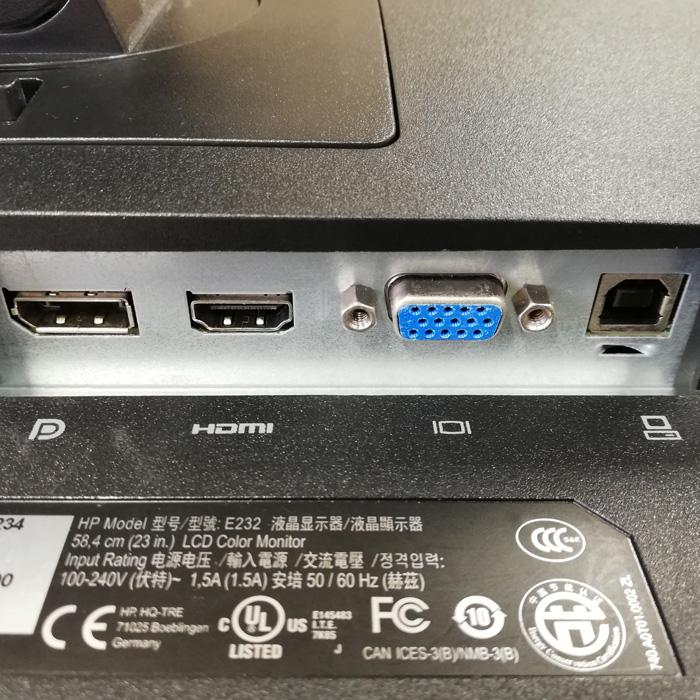 中古 HP E232 23インチ ワイド 液晶モニター 縦置き可 非光沢 ノングレア IPS フルHD D-SUB VGA HDMI DisplayPort 23型 PCモニター 中古モニター [安心30日保証]｜aoshiro｜05