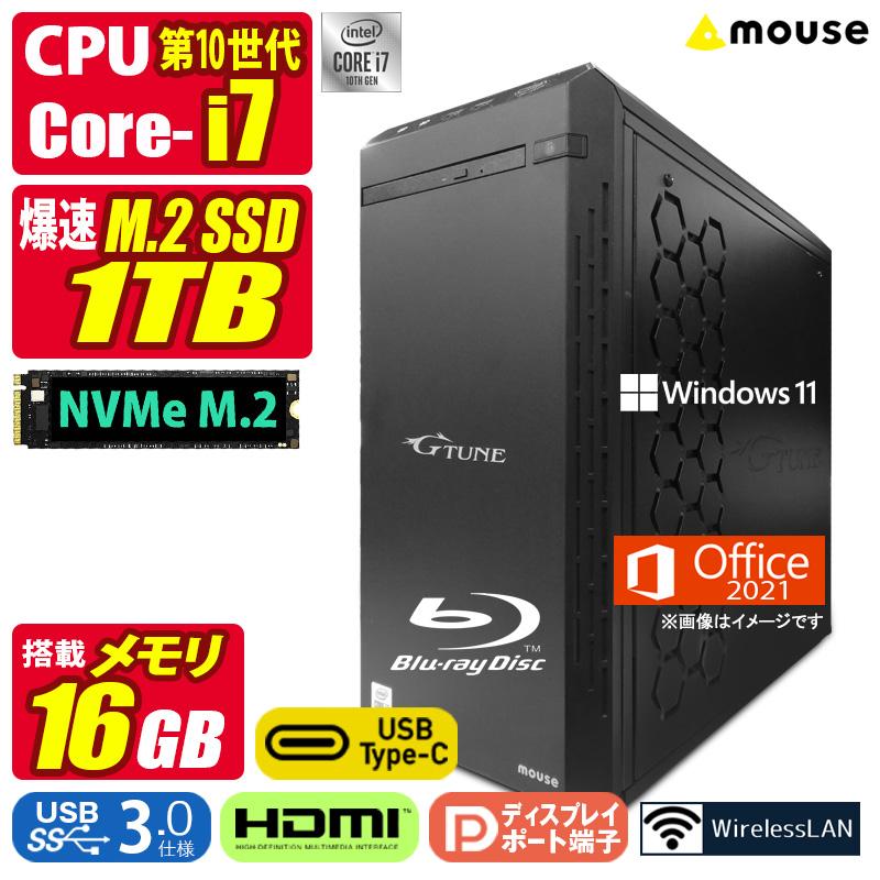 G TUNE 中古ゲーミングパソコン Windows11 MicrosoftOffice2024 MOUSE 