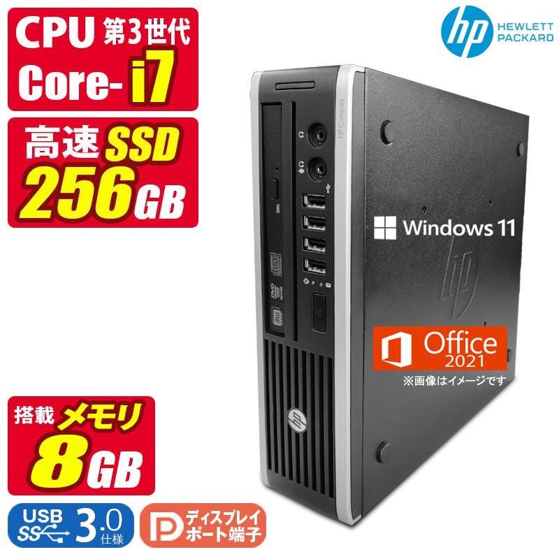 【取引中です】☆省スペースデスクトップパソコン☆　HP　Compaq　Elite　8300　i7　SSD(256GB）　8GB　Office2021　マルチ　Windows11　⑯ 取引中です】☆省スペースデスクトップパソコン☆ HP Compaq Elite