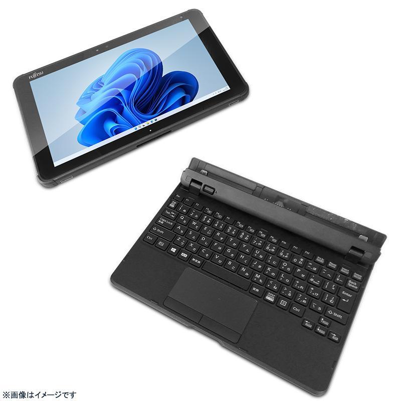 訳あり 中古タブレット Windows11 富士通 ARROWS Tab Q5010 Celeron N4020 メモリ4GB eMMC64GB 10.1型 タッチパネル カメラ Type-C 無線 Bluetooth キーボード付の画像