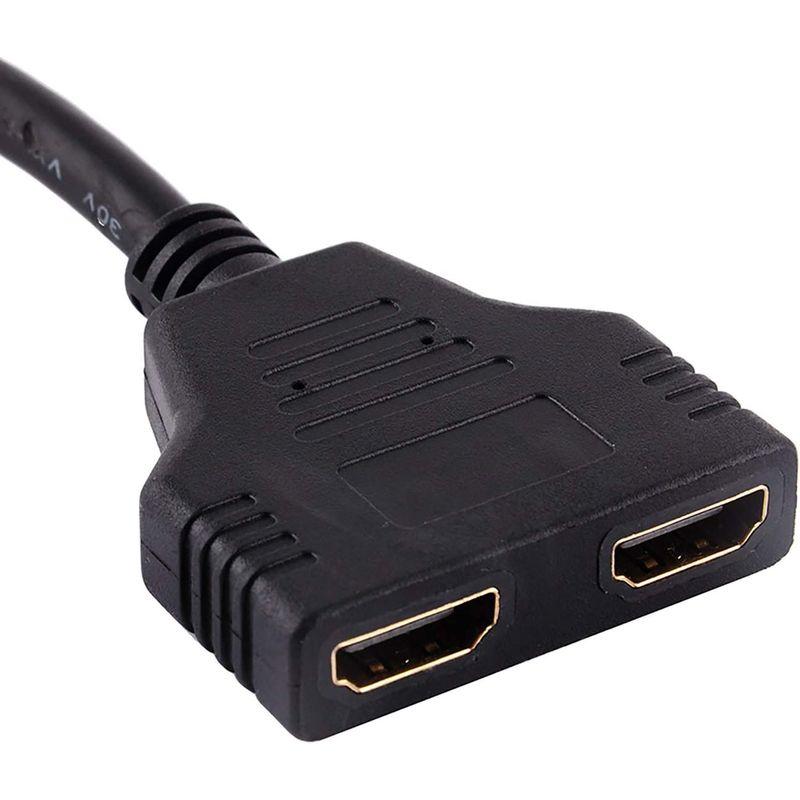 HDMI分岐ケーブル HDMI 分配機 ?HDMIスイッチャー 30cm長さ HDMI二股 アダプター 2入力1出力 1080Pサポート ブ PC ケーブル、コネクタ
