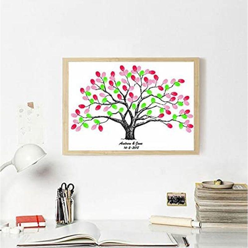 青白ショップxpデザイン ウェディングツリー 結婚式 ゲストブック ウェルカムボード アート ワールドツリー 署名 指紋ツリー 拇印 A3サイズ