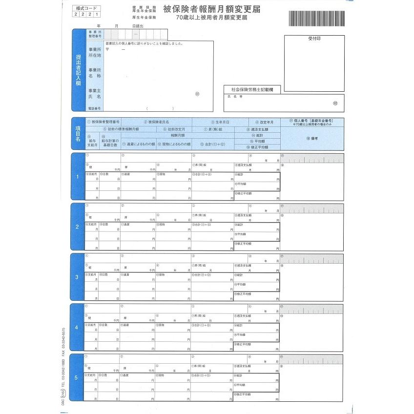 5163 単票被保険者月額変更届