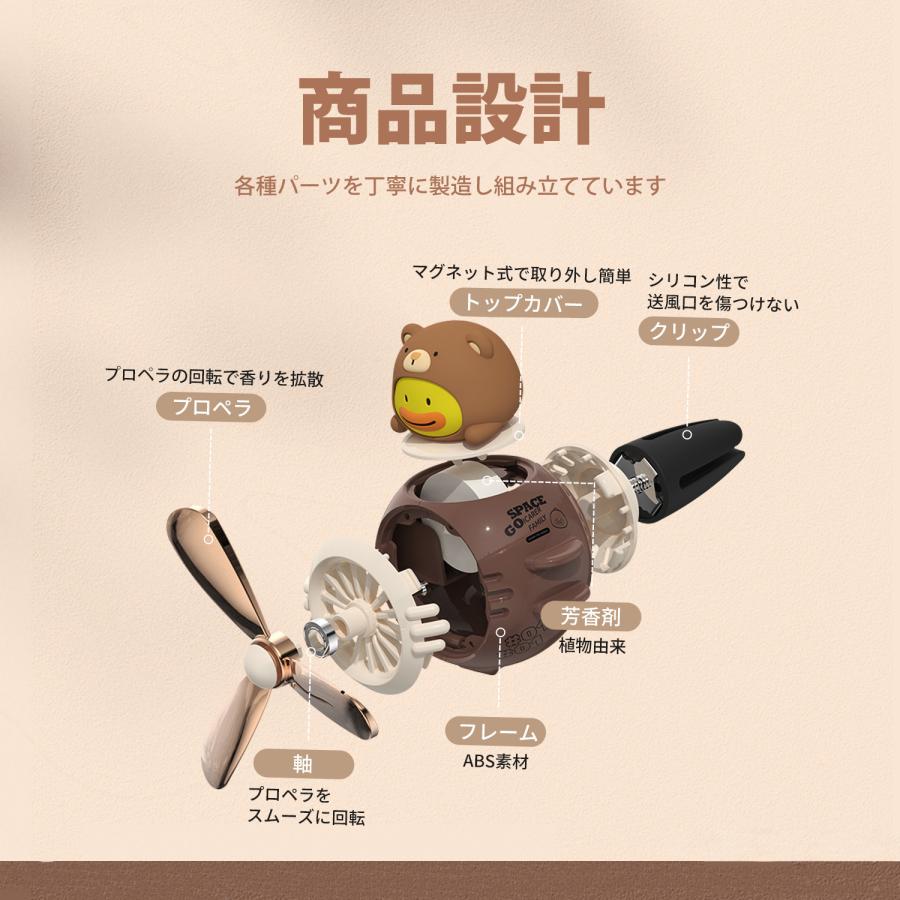 可愛いキャラクター アロマ芳香器 アロマディフューザー 車用 車載 芳香剤 2個入り 消臭剤