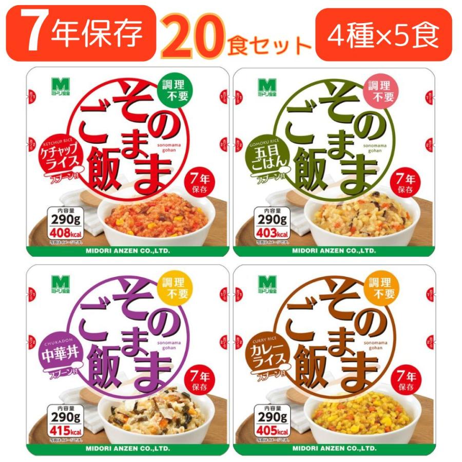ミドリ安全 そのままごはん 調理不要 7年保存 非常食 防災食セット 水