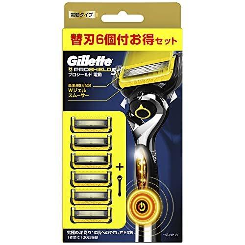 ジレット プロシールド 電動 ホルダー 替刃 6個 カミソリ 髭剃り 純正 2546（Yahoo!・青山マーケットストア）
