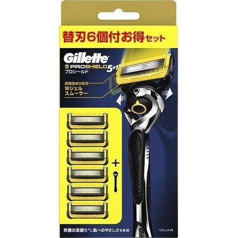ジレット プロシールド ホルダー 替刃 6個 カミソリ 髭剃り 純正 2805