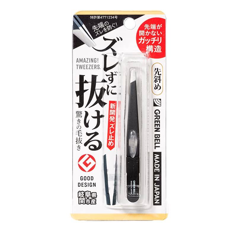 グリーンベル ズレずに抜ける驚きの毛抜き 先斜め ブラック GT-223 5175（Yahoo!・青山マーケットストア）