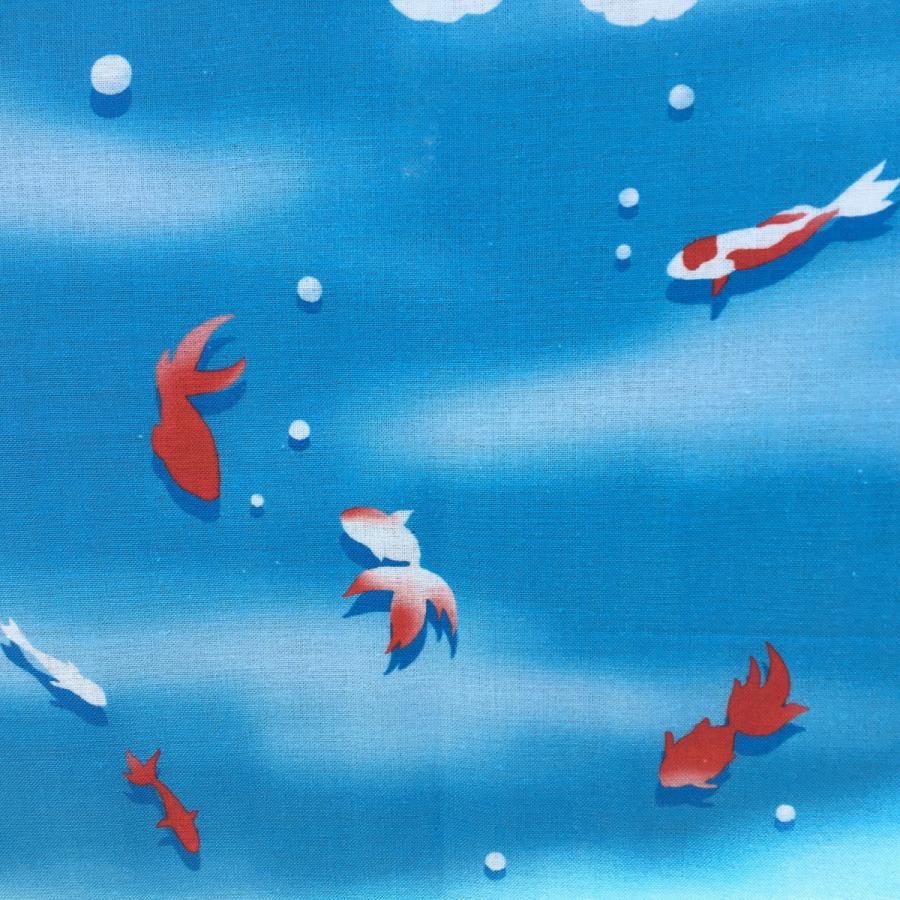 絵手ぬぐい「猫と金魚の夏/濱文様」（季節/夏・ネコ・金魚） : Gocha