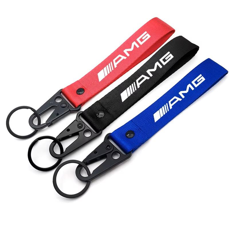 ストラップ メルセデスベンツAMG メルセデスベンツAMGストラップキーホルダーリング (3色)フック付き