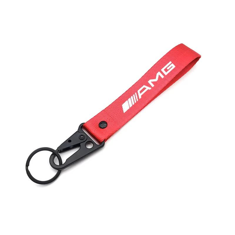 メルセデスベンツAMGストラップキーホルダーリング (3色)フック付き