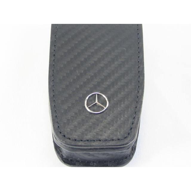 Mercedes Benz collecion ベンツ キーホルダー キーカバー スクエア フラップ カーボン調 ブラックの画像