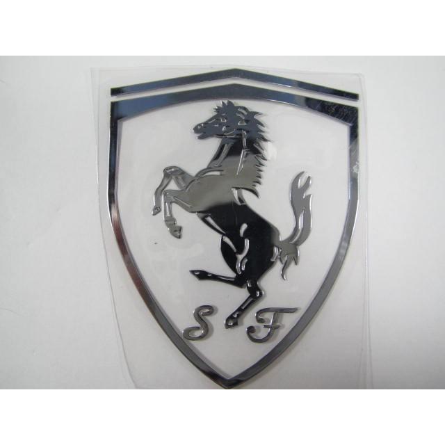 フェラーリ ロゴ マーク アルミシール (大)(約60mm×約47mm