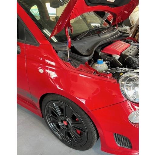 HPdesign アバルト/フィアット500 チタン.ボンネットフード バー HP DESIGN製 ABARTH アバルト FIAT500用 チタン ボンネットバー