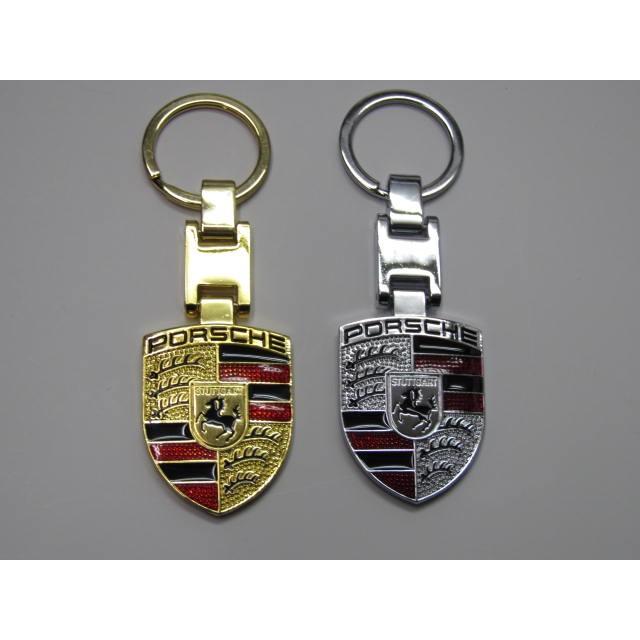KEN、Porsche キーリング キーホルダー 未使用品　ポルシェ PORSCHE ポルシェ クレスト キーホルダー キーリング 白