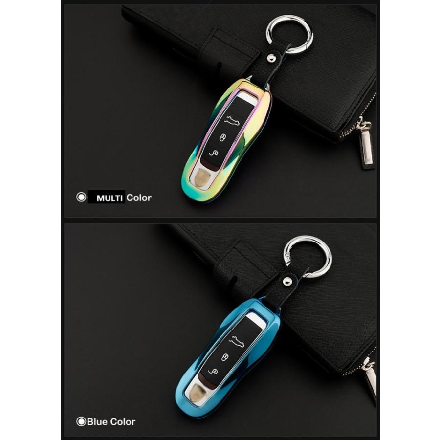 ポルシェ 亜鉛合金+レザー キーカバー キーケース シェル バッグフォブ