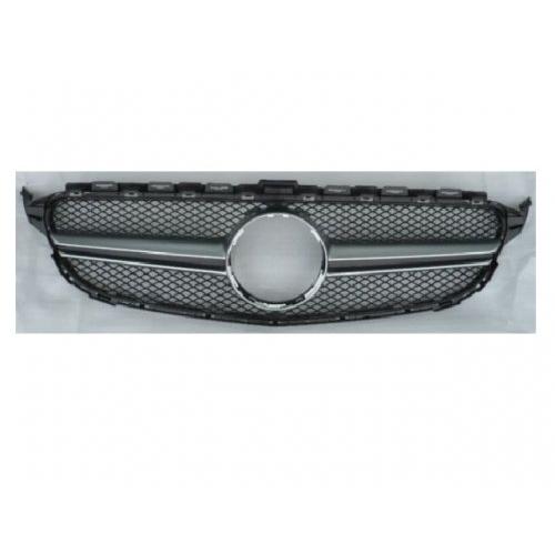 最高品質 W205 前期 C63style フロントグリル 社外品 ＋ 正規AMG C63