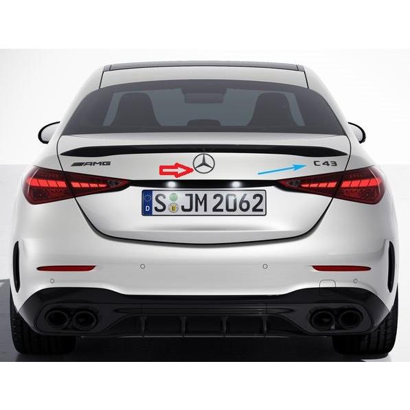 Mercedes-AMG C43 W206 純正リアスポイラー ブラック 新品 純正 W206 セダン用 AMG C43 リア エンブレム ブラッククローム