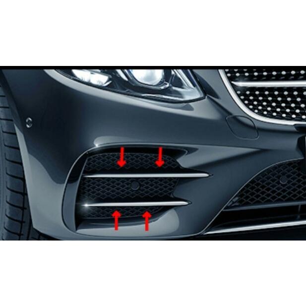 純正 AMG E43 フロントバンパー サイドフィン＆パネルカバーset