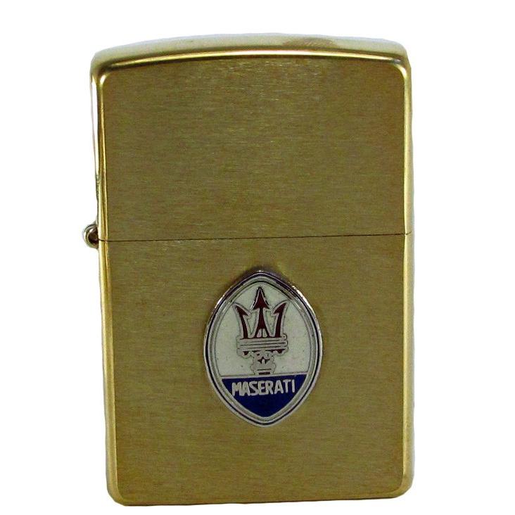 Zippoオイルライター (USA製) マセラティ ロゴ（ゴールドベース