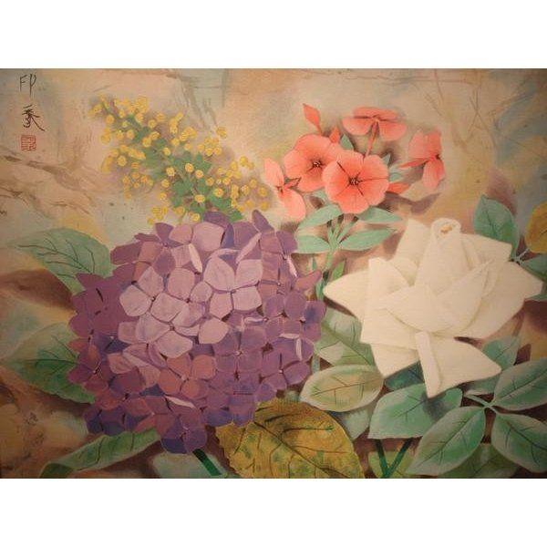 ◇即決◇ 堂本印象「かがやく花」リトグラフ・10号（芸術院会員  