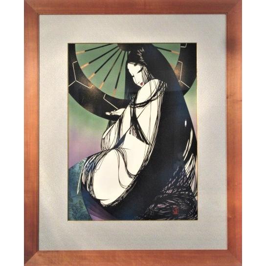 宮田雅之 直筆サイン入り版画 雪の中の竹 1977年 売買された