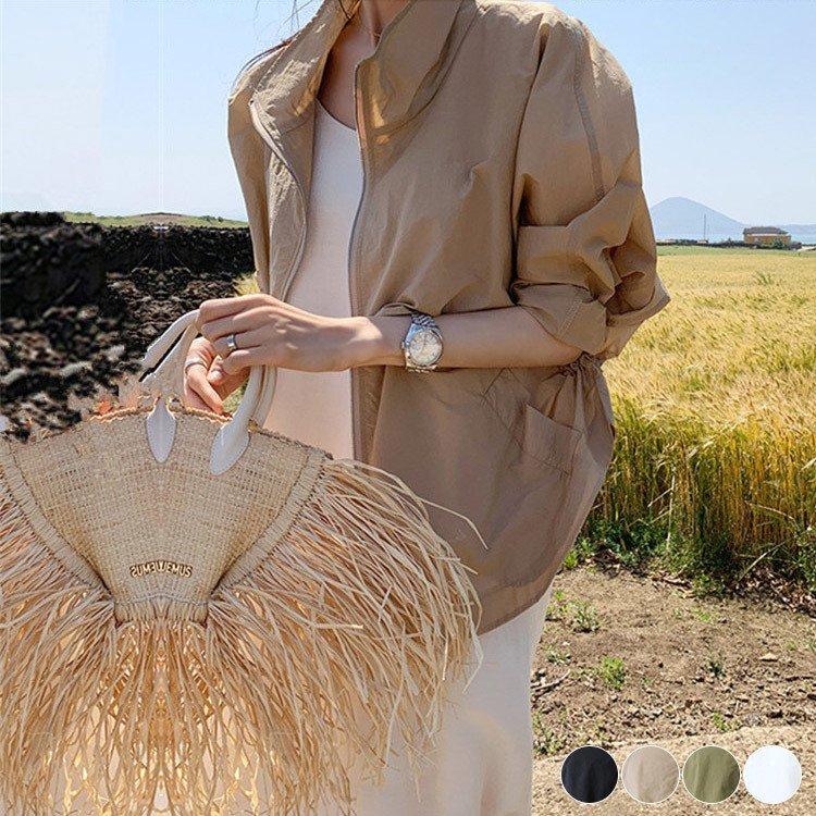 都内で 秋 薄手 アウター 長袖 スタンドカラー ジャンパー レディース ジャケット 春 メール便 韓国 カーキ ベージュ 白 黒 おしゃれ ブルゾン ジャンバー サイズ L Pathwaysfl Org