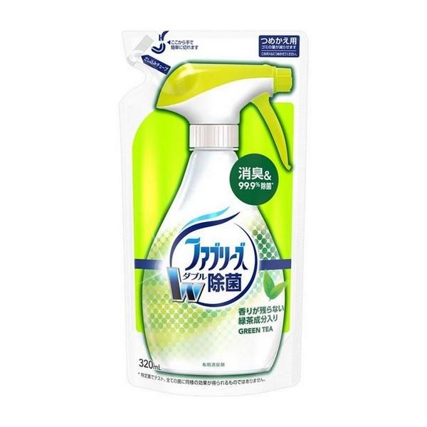 《P＆G》 ファブリーズ ダブル除菌 緑茶成分入り つめかえ用 320ml  (布用消臭スプレー) 返品キャンセル不可｜aozorablue