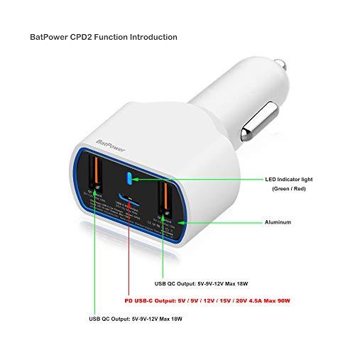 BatPower 120W PD USB C 車載充電器 ラップトップ カーチャージャー 20V~5V 対応 USB-C Laptop  並行輸入｜aozoraichiba1968｜03