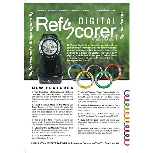 RefStuff RefScorer デジタルV2.021 サッカーレフリーウォッチ - 試合のスコアを記録 そして交換可能なトップリン 並行輸入｜aozoraichiba1968｜09