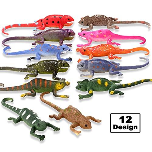 トカゲの動物フィギュア 6インチ 色変更可能 伸縮性あり リアルな爬虫類おもちゃセット テーマパーティー グッディーバッグフィラー カー 並行輸入｜aozoraichiba1968｜06