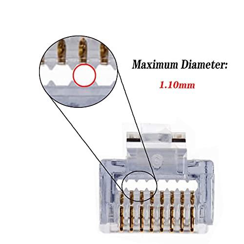 RJ45 Cat6 Cat5コネクター 金メッキ 8P8C イーサネット パススループラグ100パック 並行輸入｜aozoraichiba1968｜03