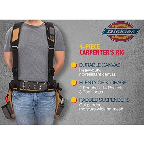 Dickies 4ピース カーペンターリグ パッド入りツールベルトサスペンダー 冷却メッシュ ツールベルト スチールバックル ブラック 並行輸入｜aozoraichiba1968｜06