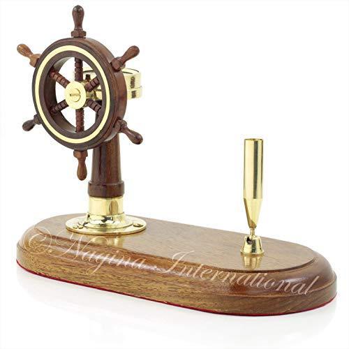 福袋セール その他手芸 ハンドクラフト用品 Ship Nauticalヘルメット 手作りプレミアムオフィス装飾ペンホルダーwith Wheel Navigationalコンパスホームdecor 21セール Applefaces Co