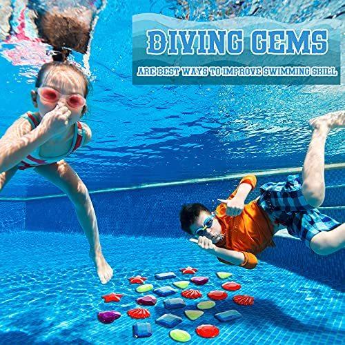 24 Pieces Big Dive Gem Pool Toys Colorful Big Sinking Diving Gems Dive Crys その他水遊び玩具 Laqi Com