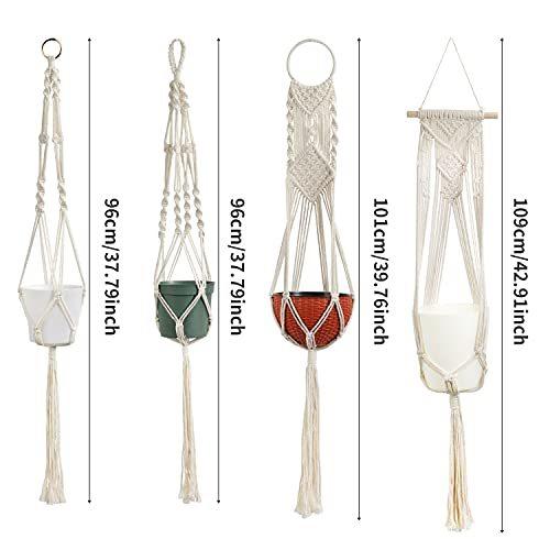 Macrame Plant Hangers Laerjin Set of 6 Handmade Hanging Plant Holder Basket｜aozoraryohin｜02