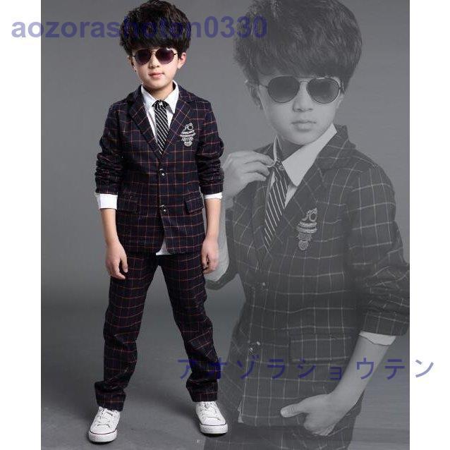 スーツ 男の子 チェック柄 フォーマル 3点セットキッズ 子供服 七五三