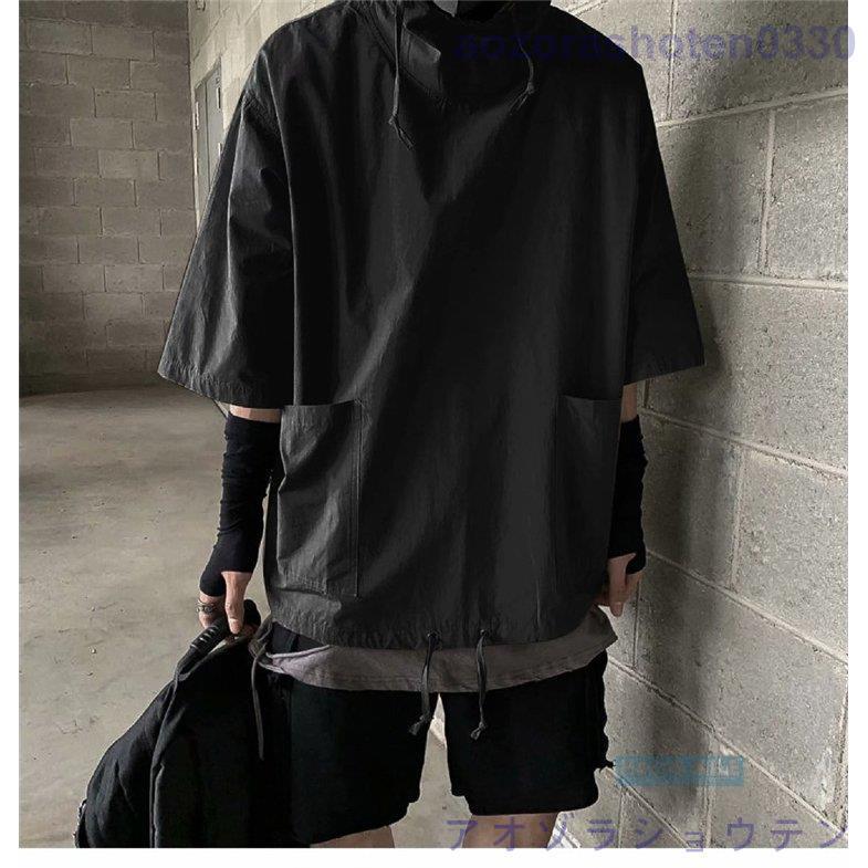 パーカー メンズ 半袖パーカー プルオーバー 無地 ポケット