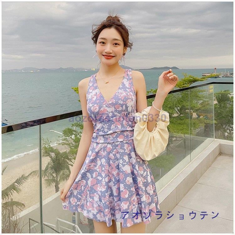 水着 レディース ワンピース水着 サロペット 花柄 夏 おしゃれ 小胸 ママ水着 バンドゥ 日焼け防止 大きいサイズ 体型カバー キレイめ 20代 30代 40代 50代｜aozorashoten0330｜10