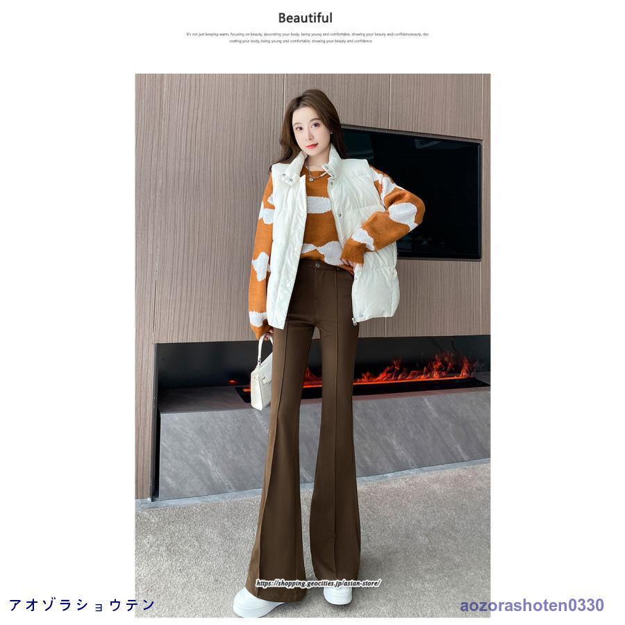 KAPITAL オリーブ色 ハイウエスト フレアパンツ フレアパンツ レディース ハイウエスト センターシーム 韓国