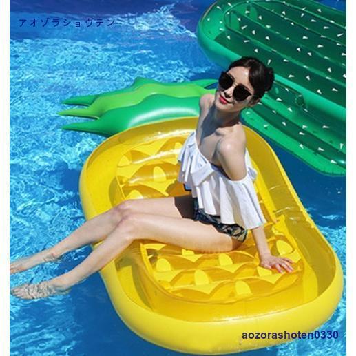 浮き輪 プール海フロート パイナップル型 大人用浮き輪 浮き輪ベッド ビーチボード プール｜aozorashoten0330｜02