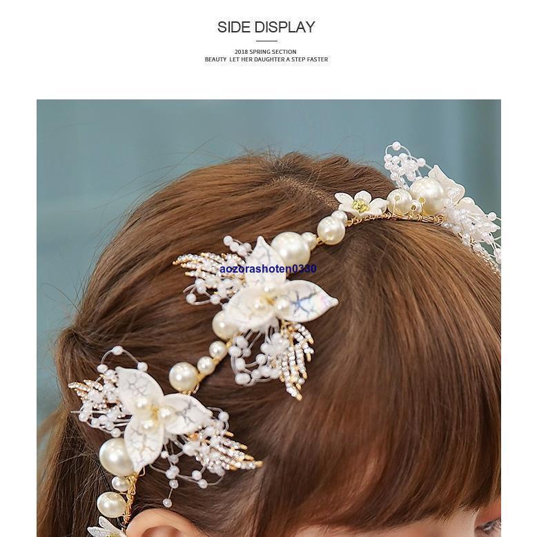 子供ヘアアクセサリー 花輪 子どもカチューシャ キッズ髪飾り フラワーガール結婚式 子供フォーマル ピアノ発表会ドレス 子供フォーマル｜aozorashoten0330｜05