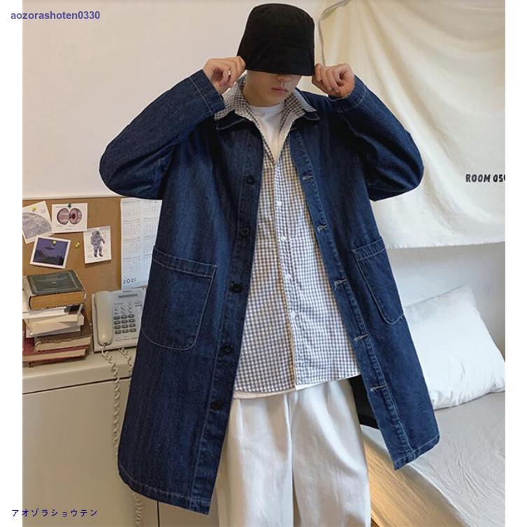 トレンチコート メンズ デニム ロングコート スプリングコート