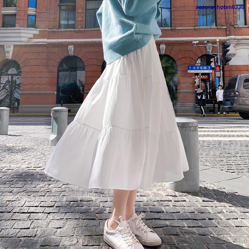 DECEMBER ホワイトスカート ウエストゴム DECEMBER ホワイトスカート ウエストゴム